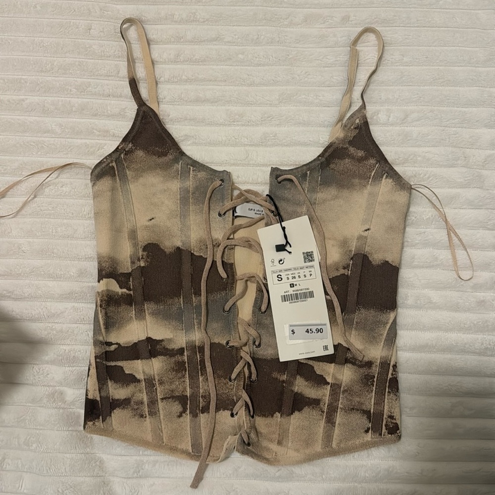 Zara cropped tie top size Small women’s